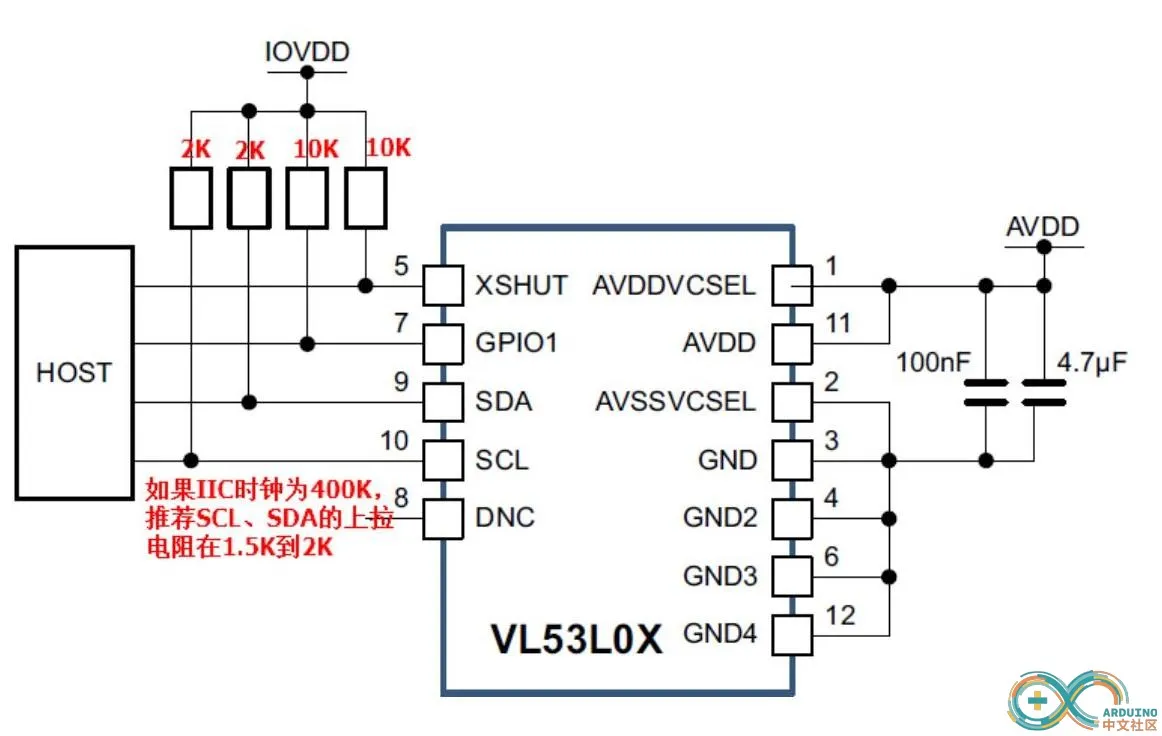 Arduino】168种传感器系列实验（183）---VL53L0X激光测距模块- Arduino